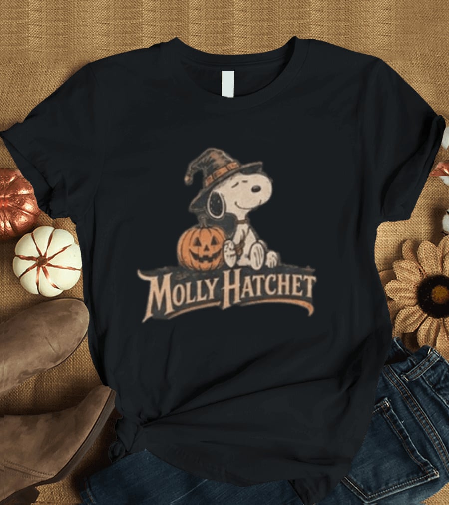 Molly Hatchet Snoopy Witchin Through The Pines Halloween Pumpkin T-Shirt