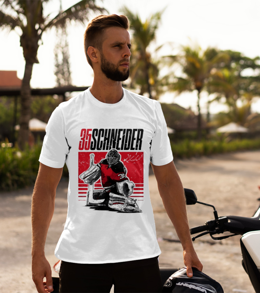 35 Schneider New Jersey Devils Hockey Player Starter T-Shirt