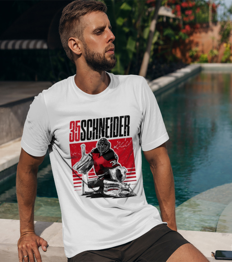 35 Schneider New Jersey Devils Hockey Player Starter T-Shirt