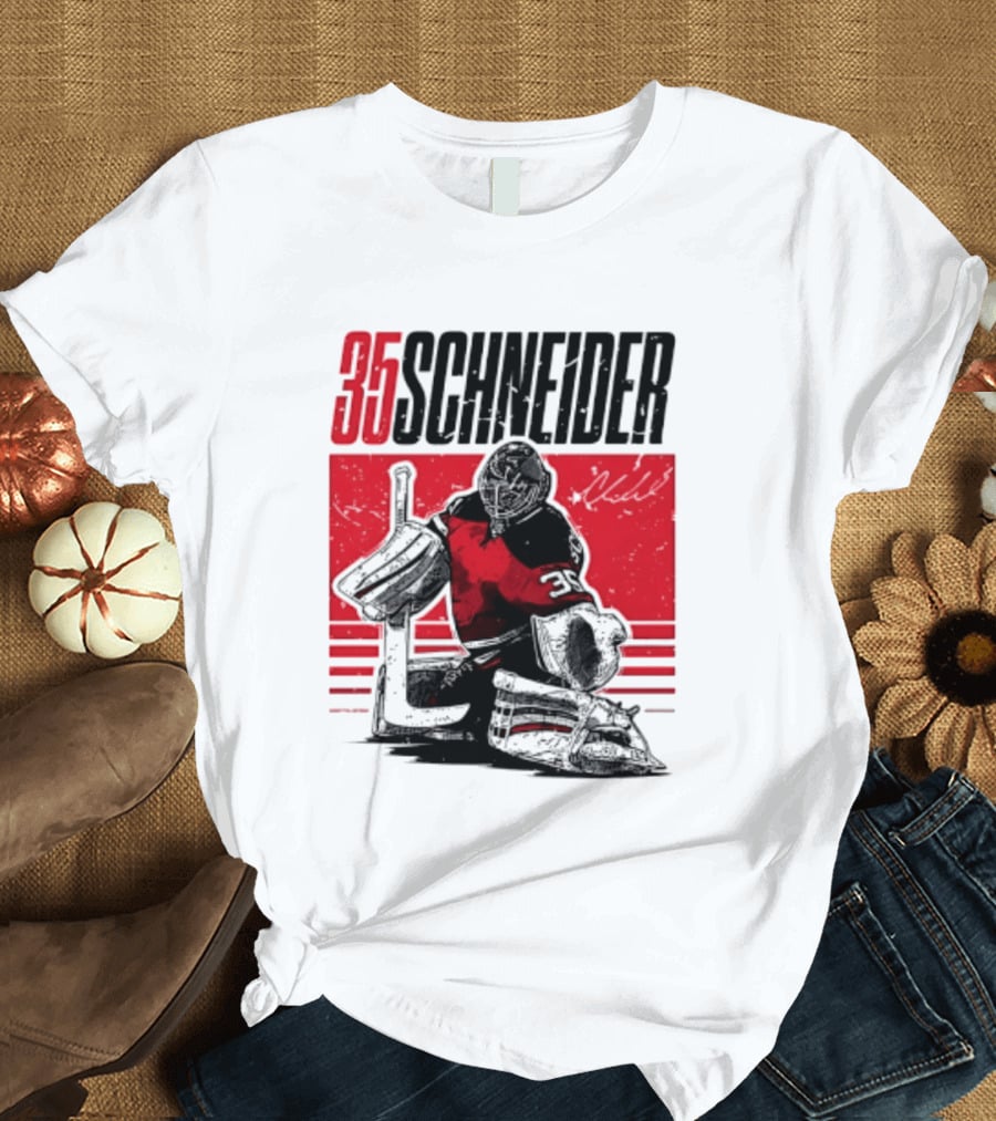 35 Schneider New Jersey Devils Hockey Player Starter T-Shirt