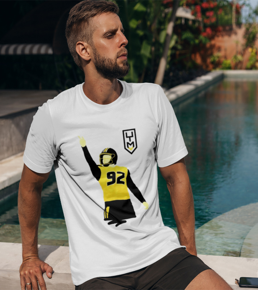Harrison Mevis 92 Los Angeles Rams The Thiccer Kicker Football Player Quarterback Iconic Celebratory Pose T-Shirt