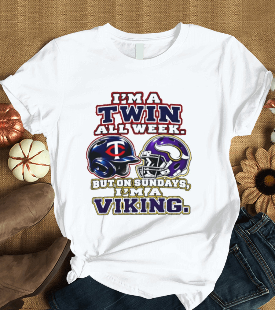 I'm A Twin All Week But On Sundays I'm A Viking T-Shirt
