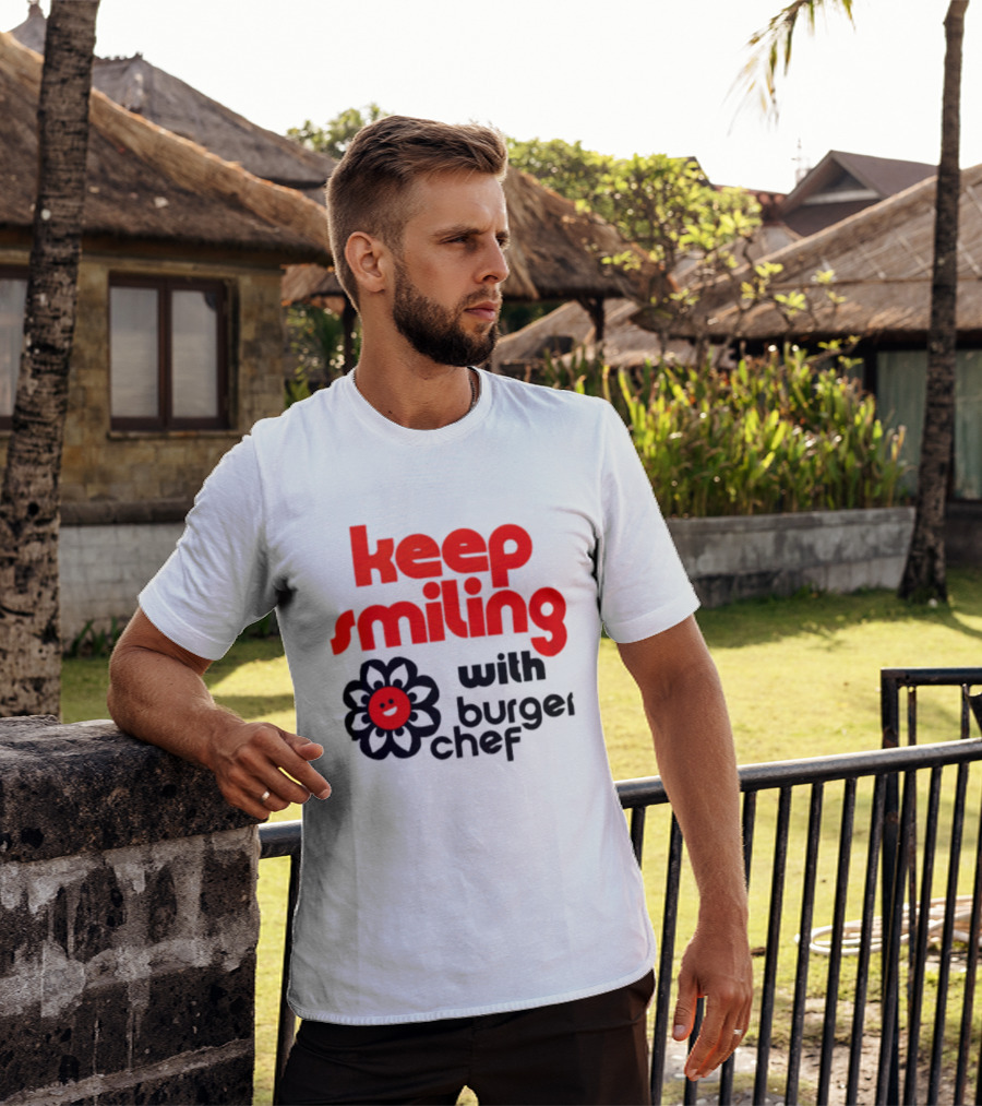 Keep Smiling With Burger Chef Retro Fast Food Nostalgia T-Shirt