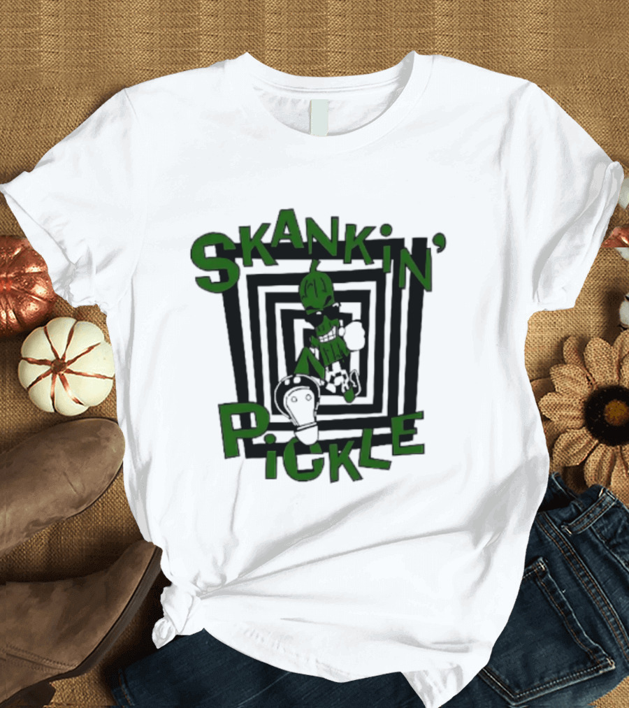 Skankin' Pickle Band Ska Punk Music Iconic Pickle And Spirals T-Shirt