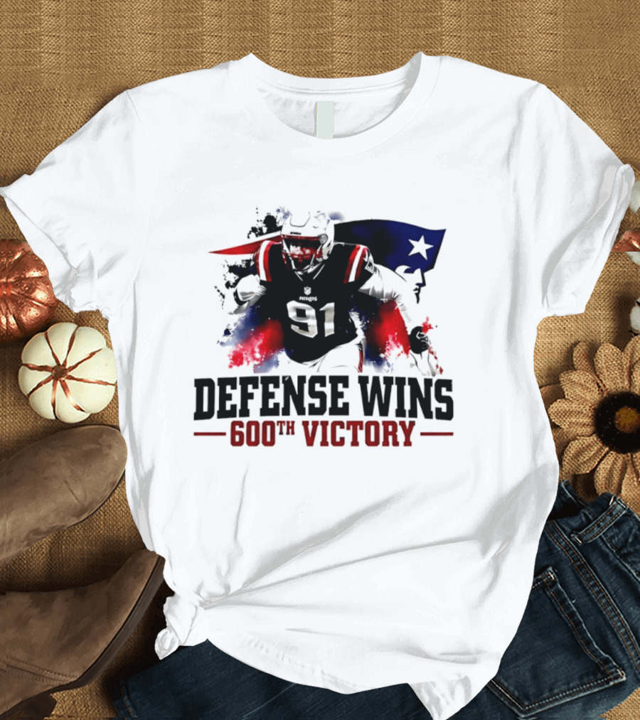New England Patriots Defense Wins 600th Victory Star Spangled Football Triumph T-Shirt