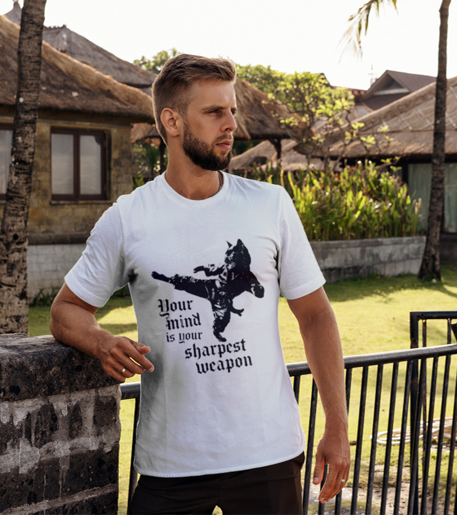 Your Mind Is Your Sharpest Weapon Karate Cat T-Shirt