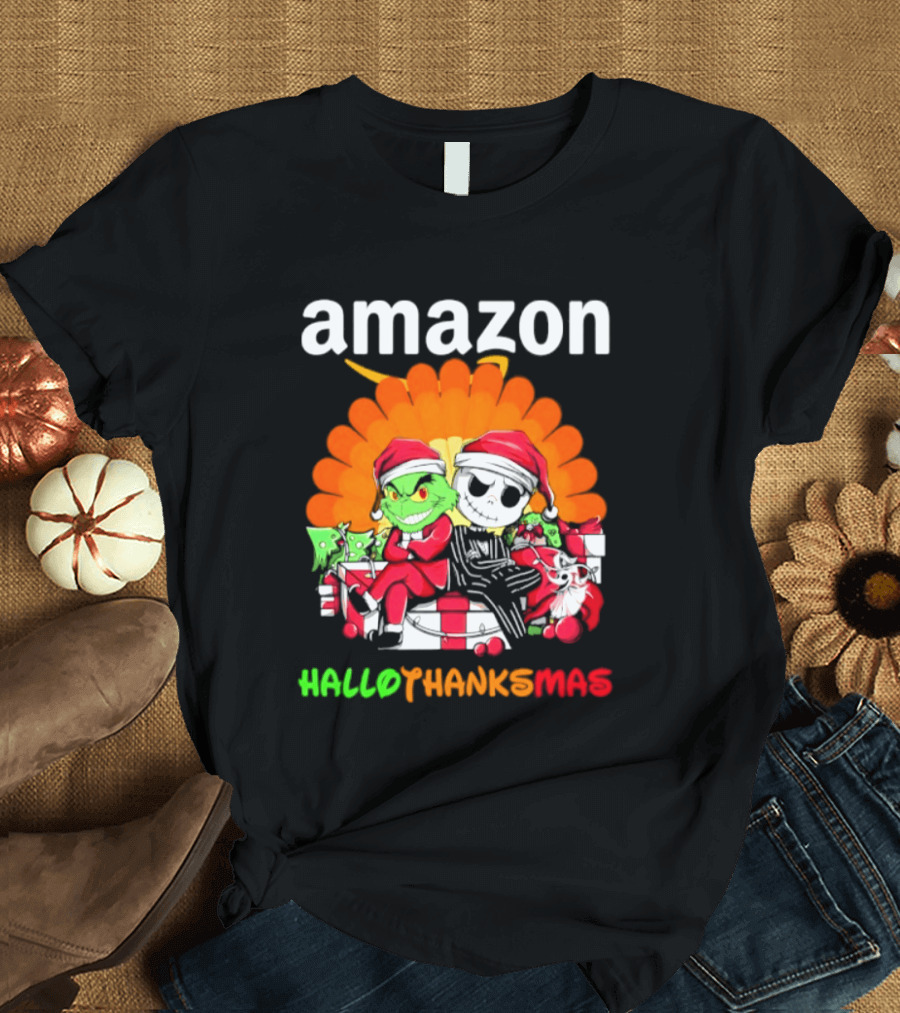 Amazon Grinch Jack Skellington Hallothanksmas 2026 T-Shirt