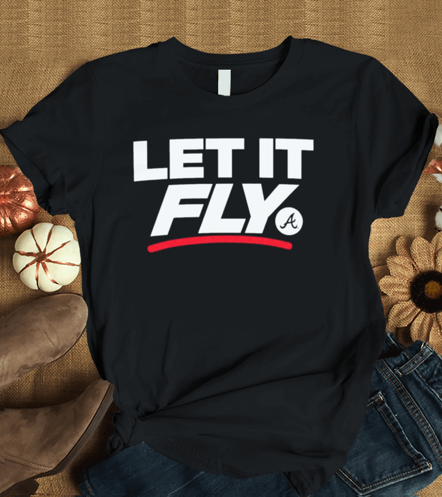 Atlanta Braves Let It Fly A Logo MLB Merchandise T-Shirt