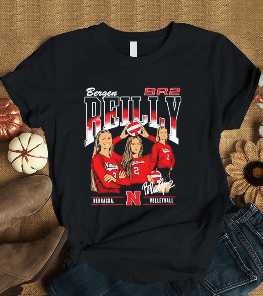 Bergen Reilly BR2 Nebraska Cornhuskers Volleyball Nebraska Volleyball T-Shirt