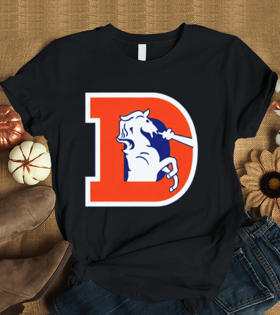 Bo Nix Broncos Old School Denver Horse Icon D T-Shirt