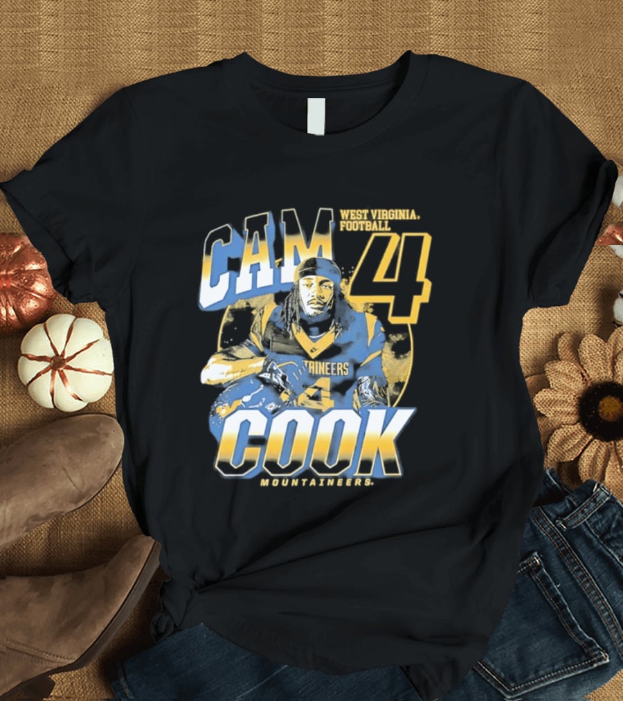 Cam 4 Cook West Virginia Football Mountaineers T-Shirt