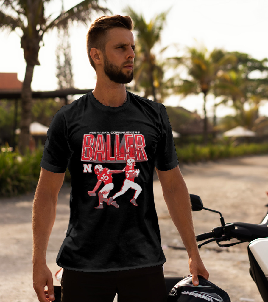 Baller Jamal Rule Nebraska Cornhuskers 25 Graffiti T-Shirt