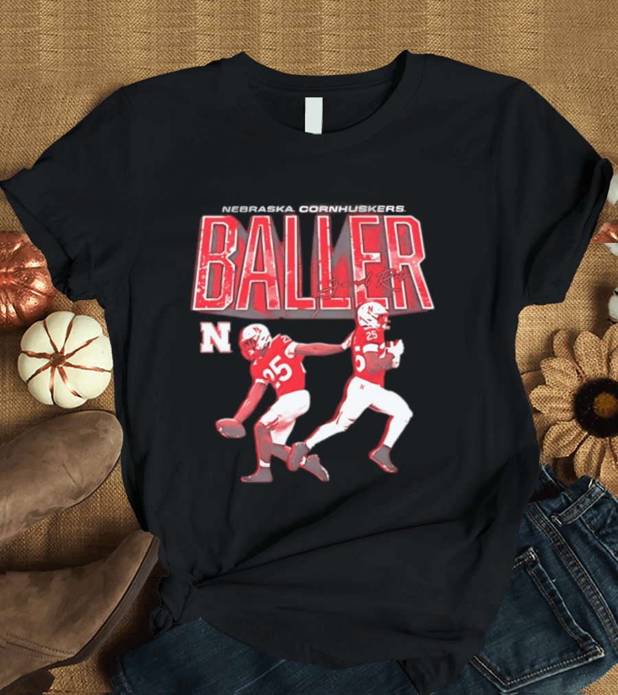 Baller Jamal Rule Nebraska Cornhuskers 25 Graffiti T-Shirt