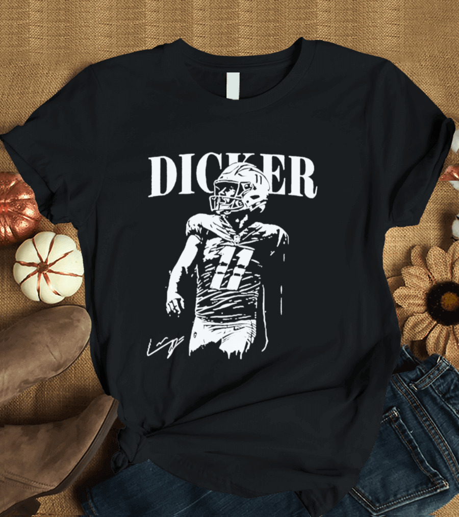 Dicker Football Quarterback Number 17 T-Shirt