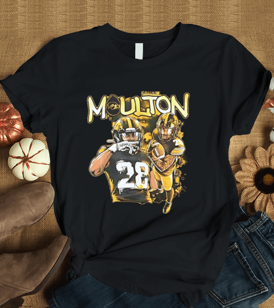 Kamari Moulton Hawkeyes Football 28 Iowa Collage T-Shirt
