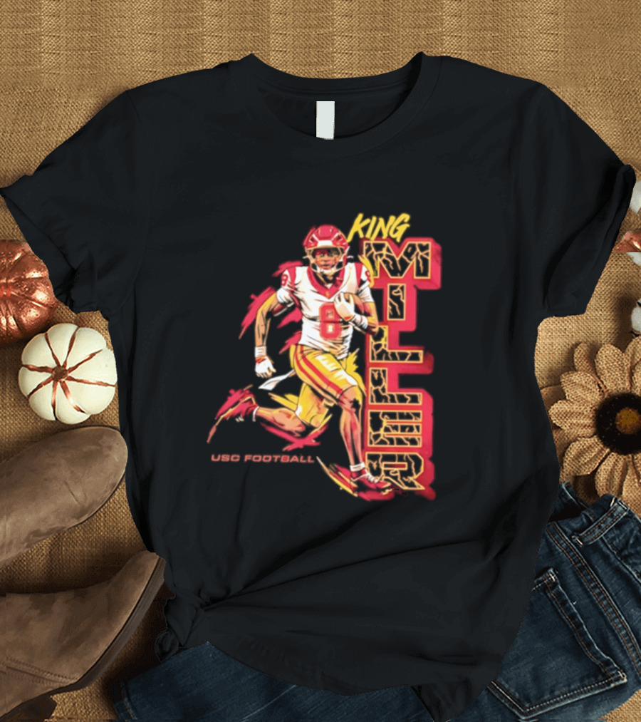 King Miller USC Trojans NCAA Football Player 8 Back Pedaling T-Shirt