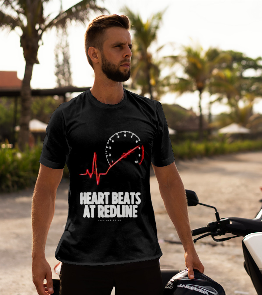 Heart Beats At Redline Tachometer Racing Car T-Shirt