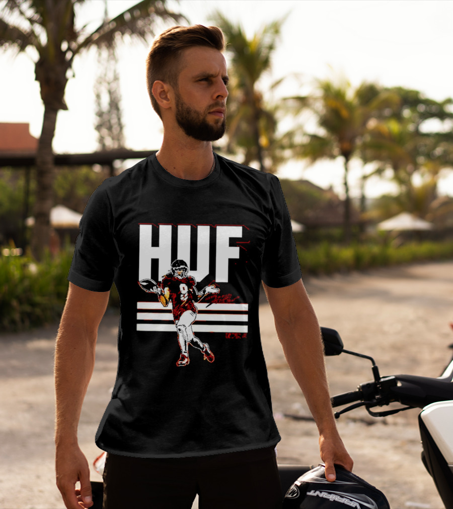HUF Football Player Number 8 Bold Shrugging T-Shirt
