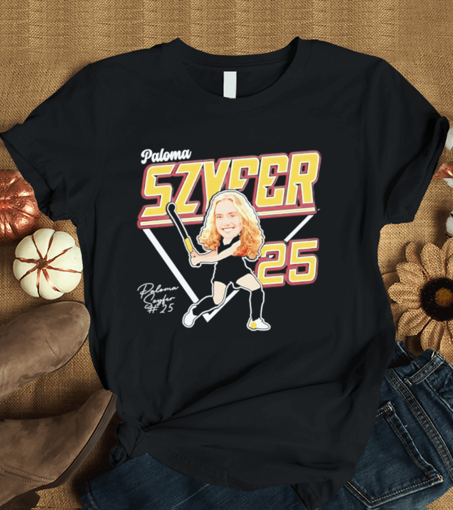 Paloma Szyfer 25 Oberlin Hockey NCAA Caricature T-Shirt