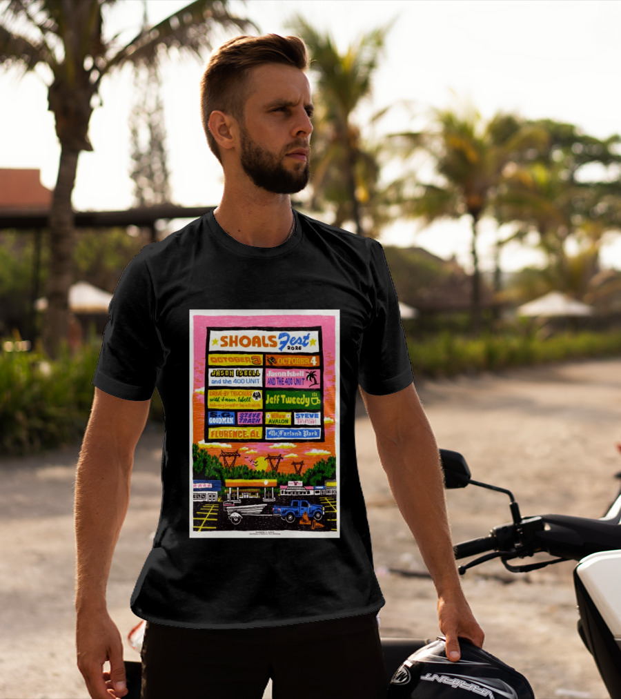 ShoalsFest 2026 October 3 4 Jason Isbell Drive By Truckers Jeff Tweedy Florence AL McFarland Park T-Shirt