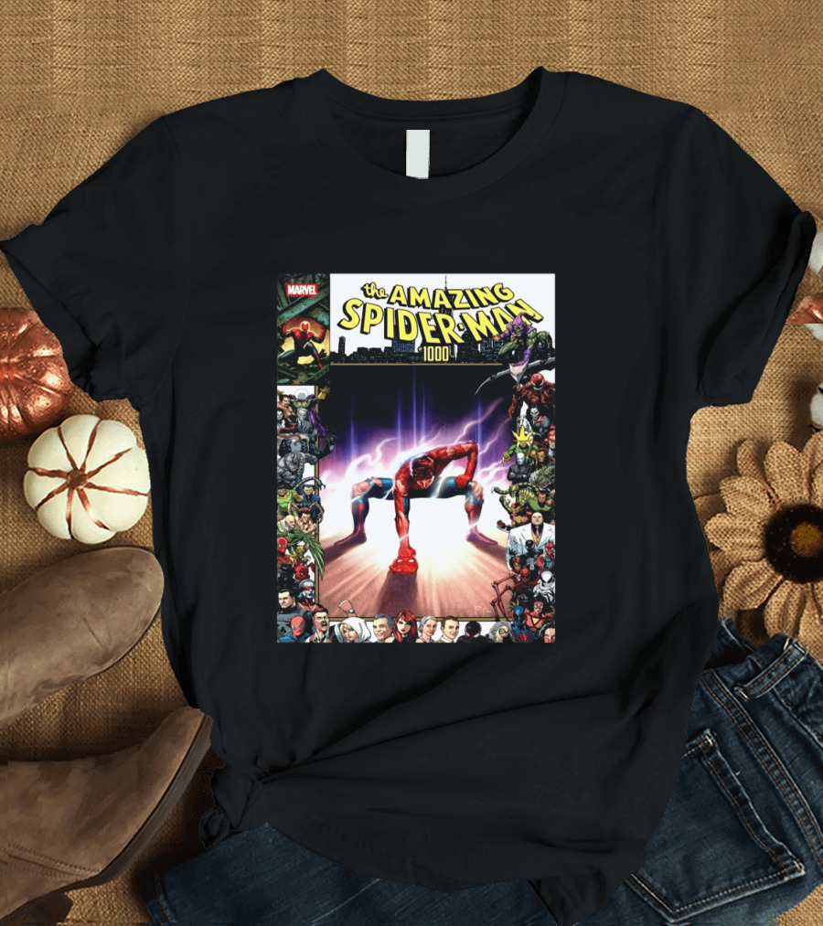 The Amazing Spider Man 1000 Cover Marvel Crossover Featuring Iconic Heroes And Villains T-Shirt