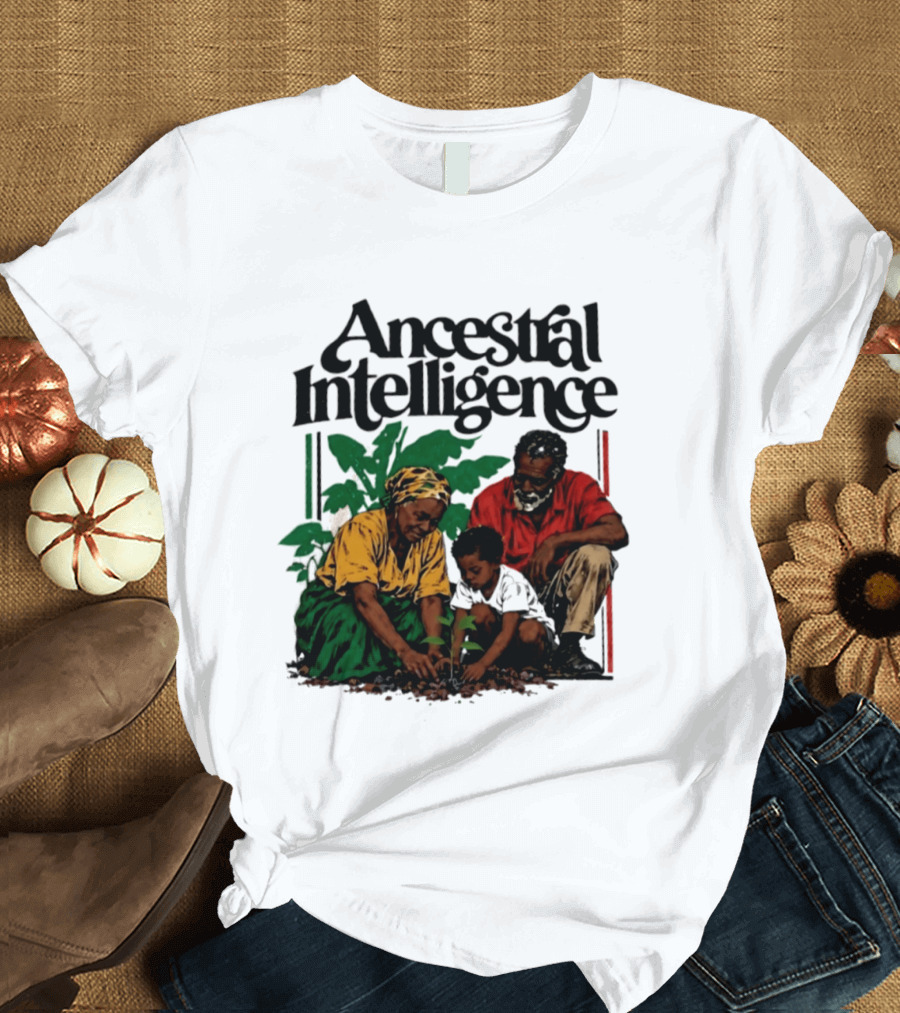 Ancestral Intelligence Heritage Wisdom Family Planting Scene T-Shirt