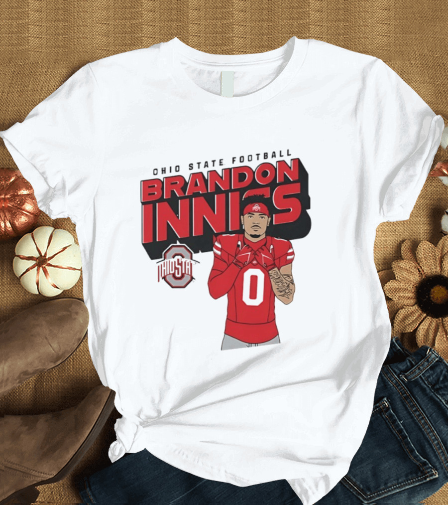 Ohio State Football Brandon Inniss Number 0 Ohio State T-Shirt