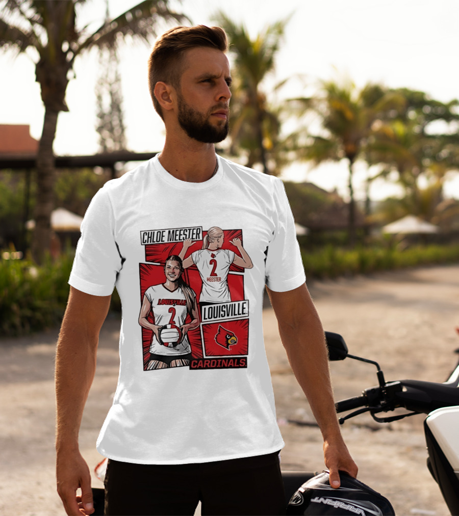 Chloe Meester Louisville Cardinals Volleyball Comic Book T-Shirt