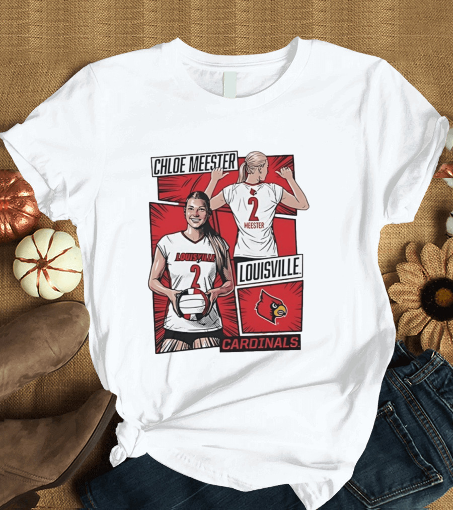 Chloe Meester Louisville Cardinals Volleyball Comic Book T-Shirt