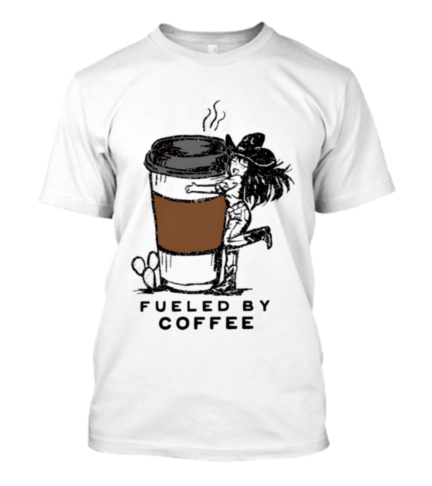 Fueled By Coffee Cowgirl Caffeine Western Rodeo Vibes T-Shirt