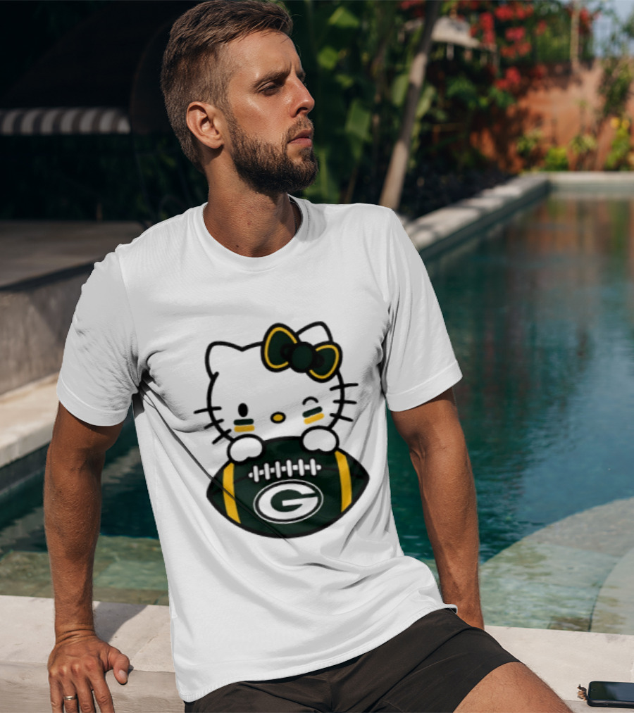 Green Bay Packers Hello Kitty Collaboration 2026 Football Season T-Shirt