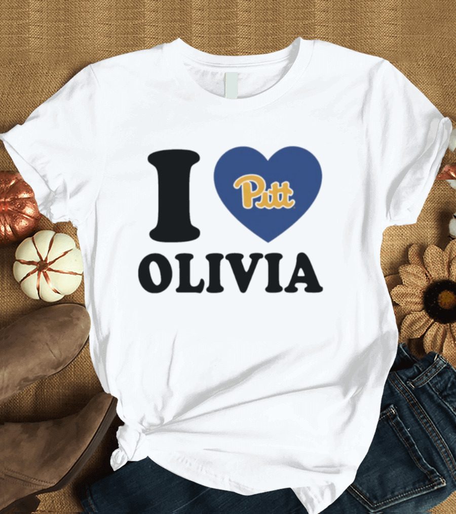 I Love Olivia Pitt Panthers Heart Logo Pittsburgh T-Shirt