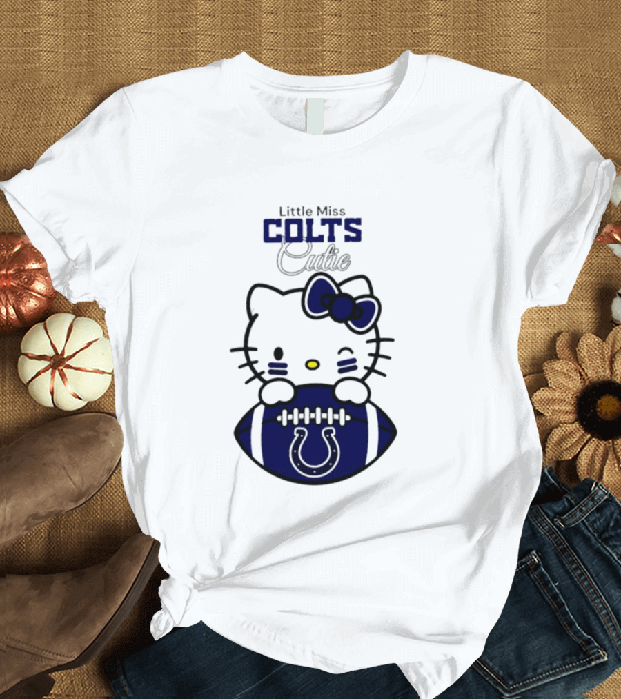 Indianapolis Colts X Hello Kitty Little Miss Colts Cutie Football 2026 Season T-Shirt