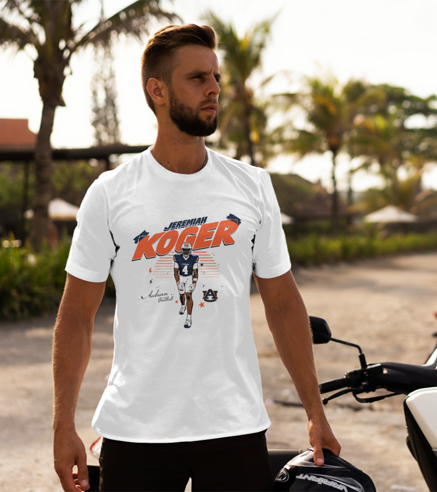 Jeremiah Koger Auburn Tigers NCAA Football Number 4 Helmet Sports Star T-Shirt