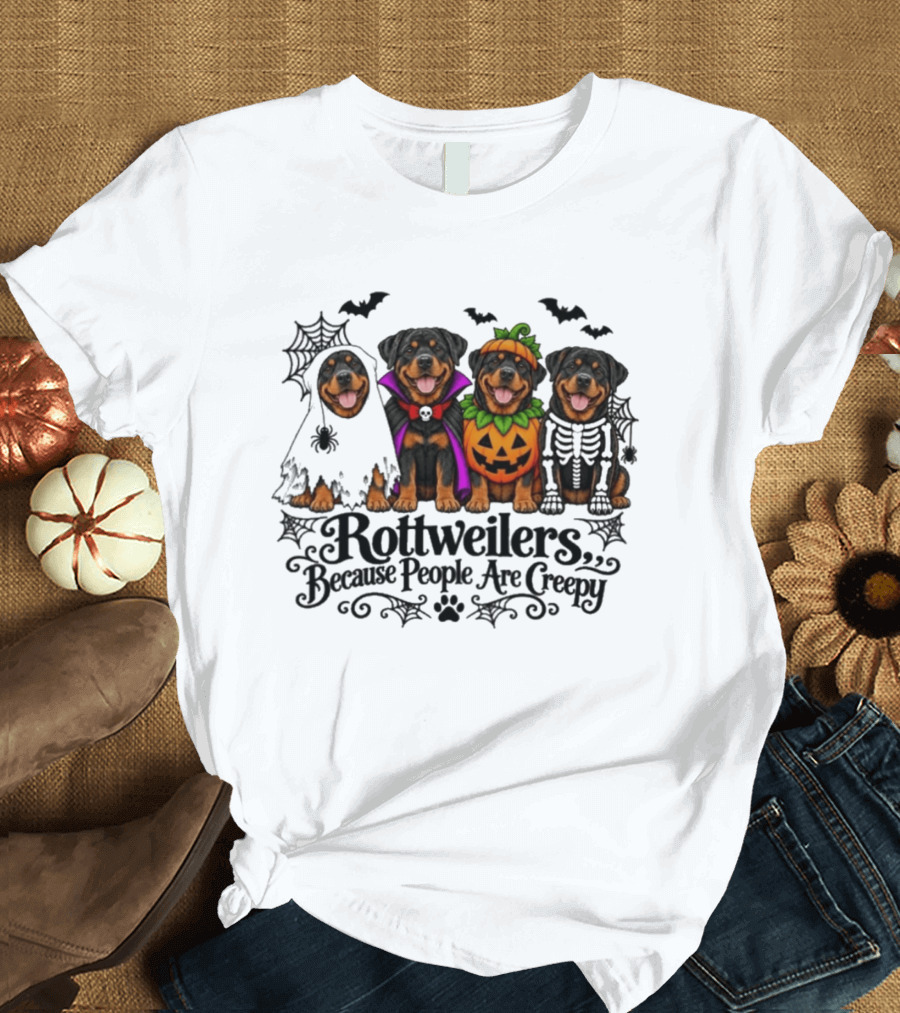Rottweilers Halloween Costumes Because People Are Creepy T-Shirt