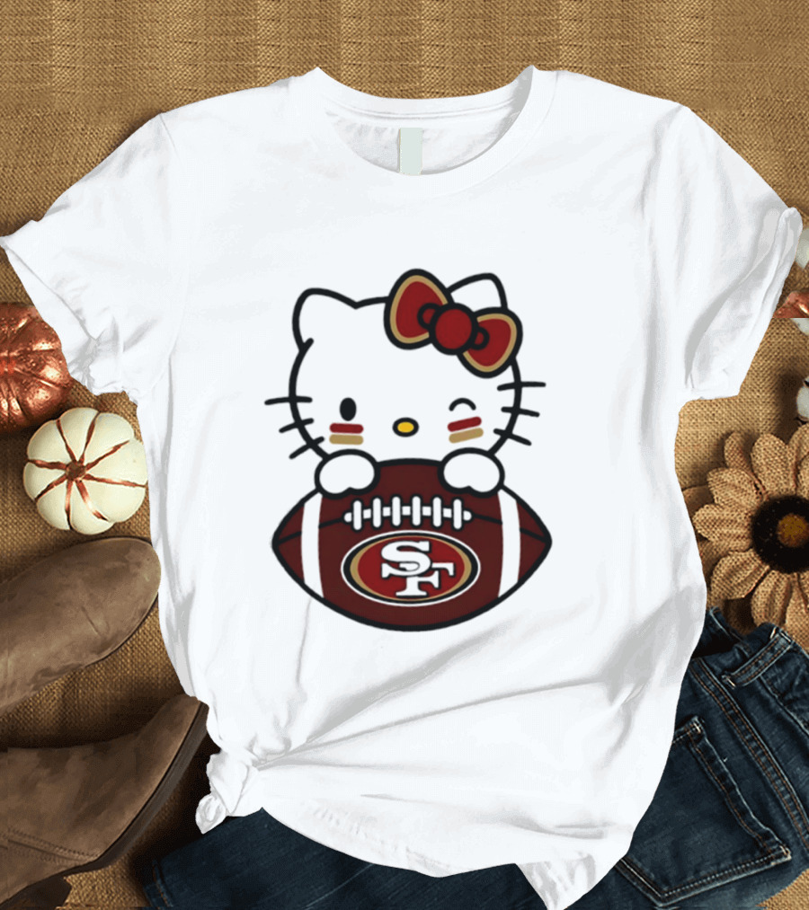 San Francisco 49ers Hello Kitty Collaboration Football 2026 Season T-Shirt