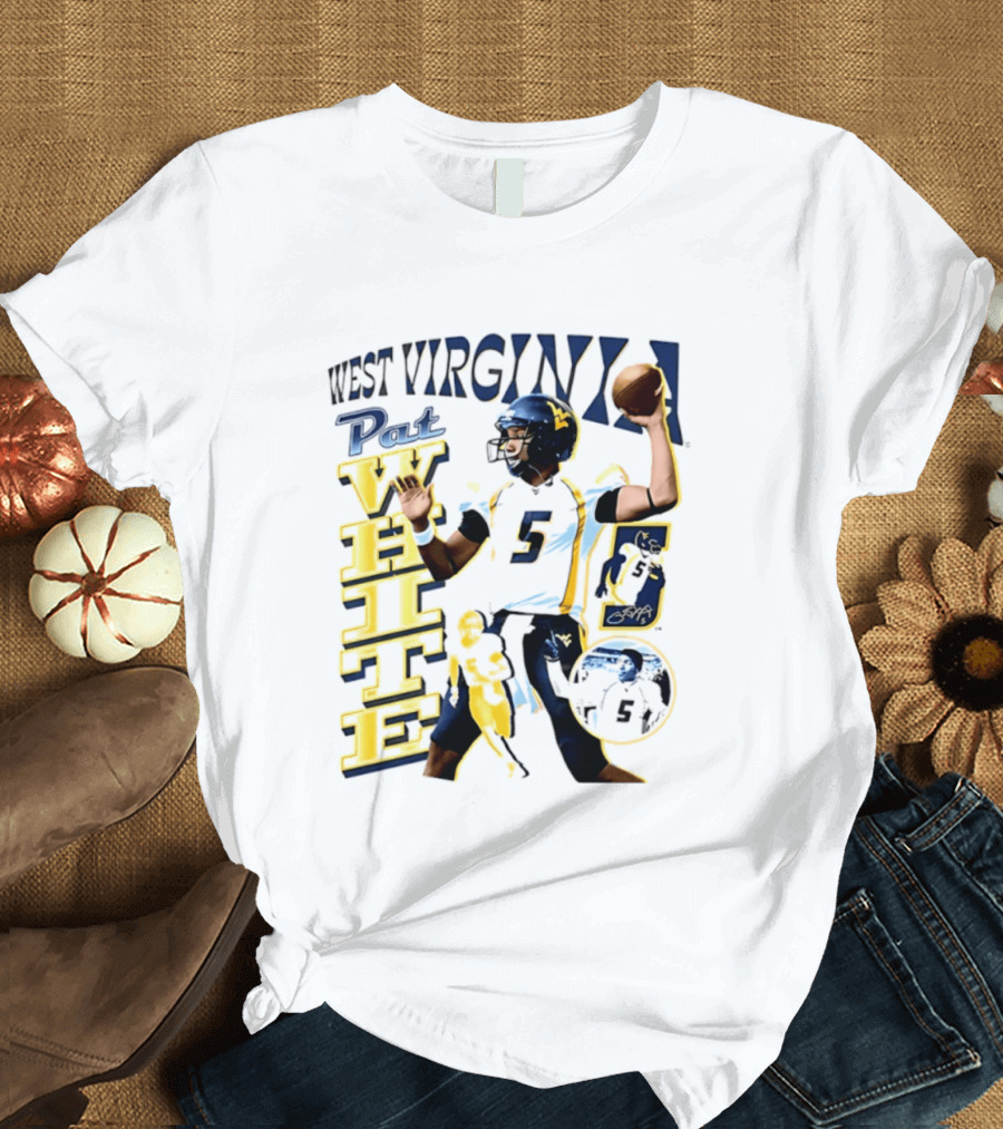 West Virginia Pat White NCAA Football Player Number 5 T-Shirt