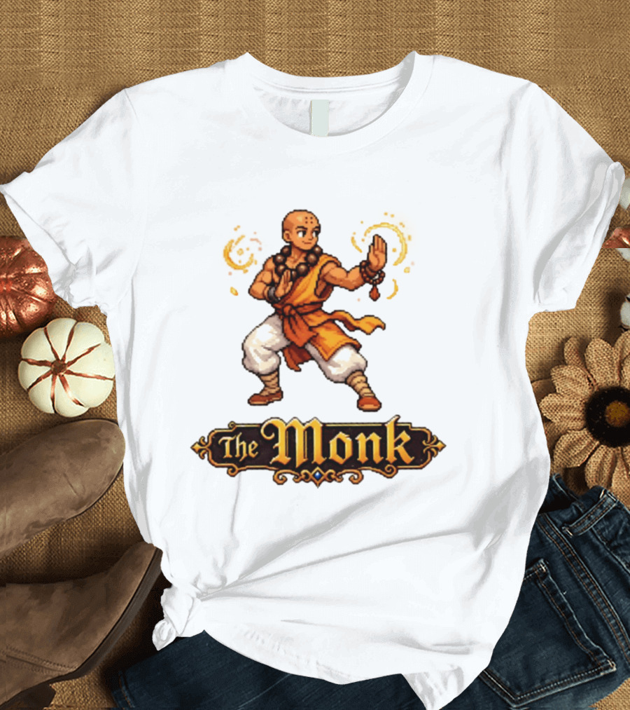 The Monk Pixel Fantasy Martial Arts T-Shirt