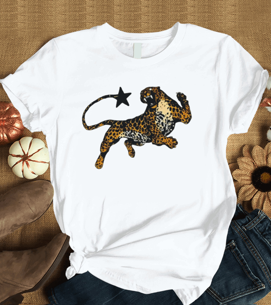 Leopard Star Wild Cat Fierce Roar T-Shirt
