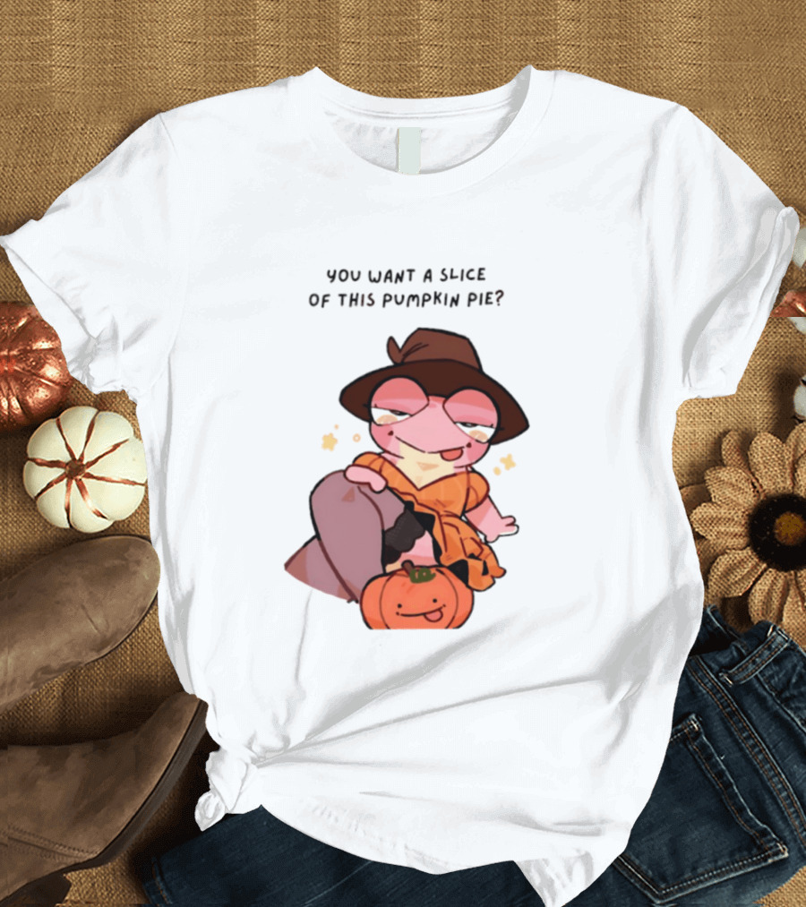 You Want A Slice Of This Pumpkin Pie Frog In Witch Hat With Pumpkin T-Shirt