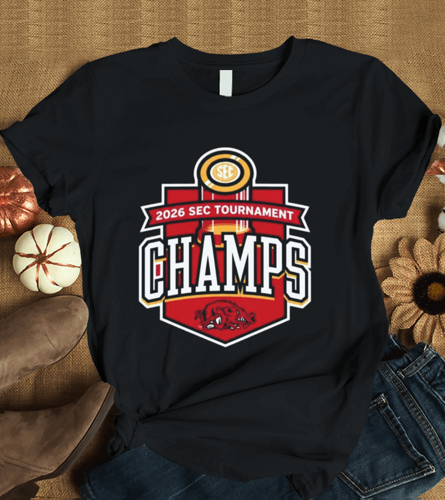 2026 SEC Tournament Champs Arkansas Men's Basketball T-Shirt