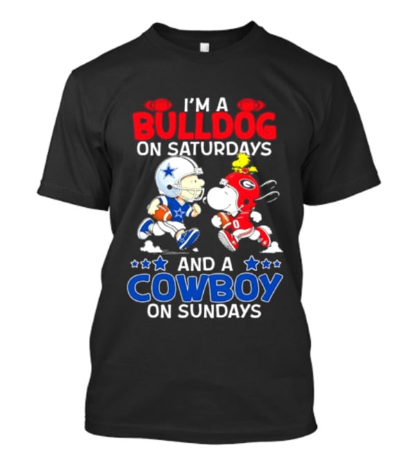 I'm A Bulldog On Saturdays And A Cowboy On Sundays Football Peanuts Sports T-Shirt