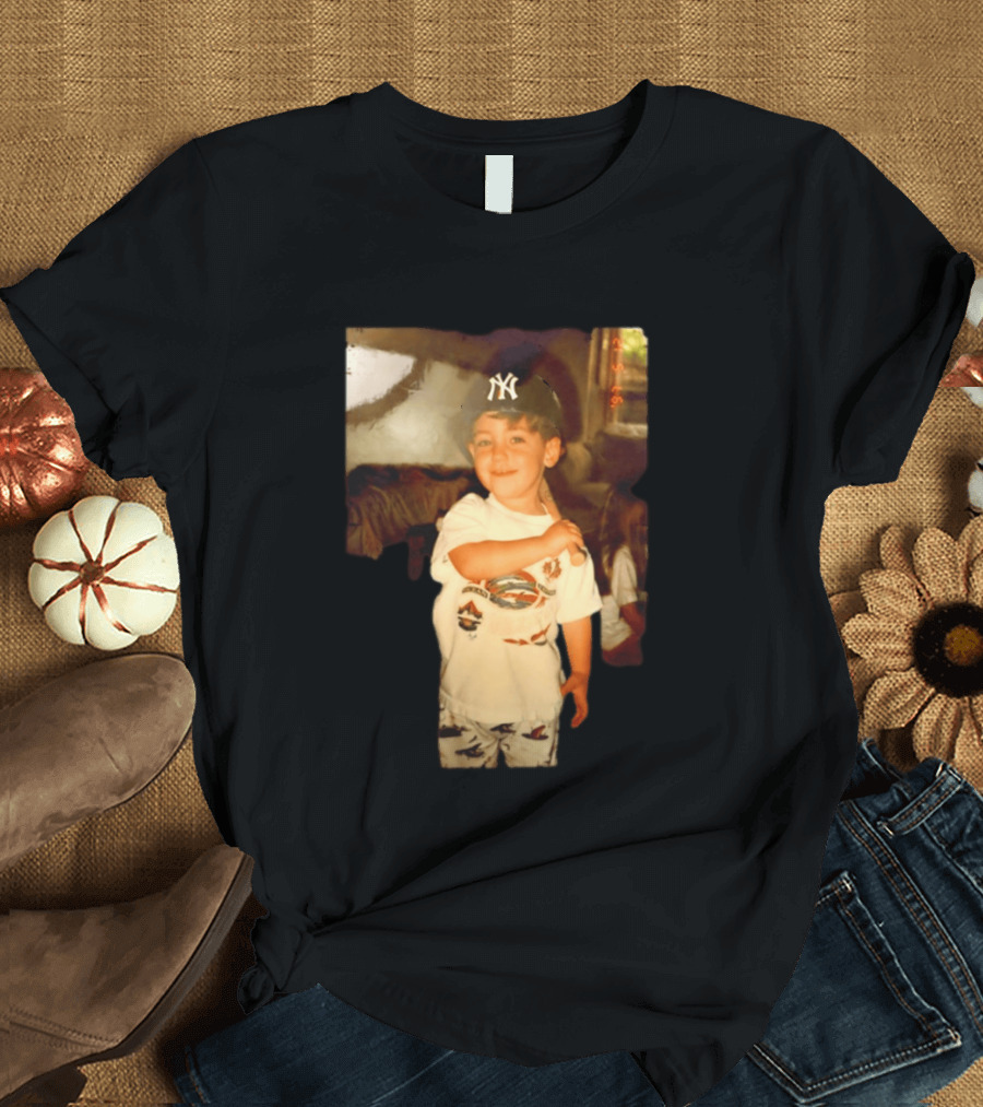 Cody Bellinger Young Yankee Fan Childhood Photo New York Yankees Cap T-Shirt