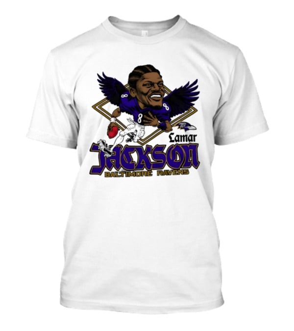 Lamar Jackson Baltimore Ravens Caricature T-Shirt