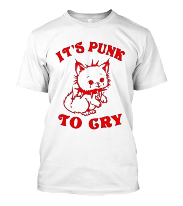 It's Punk To Cry Cat Spiked Collar T-Shirt