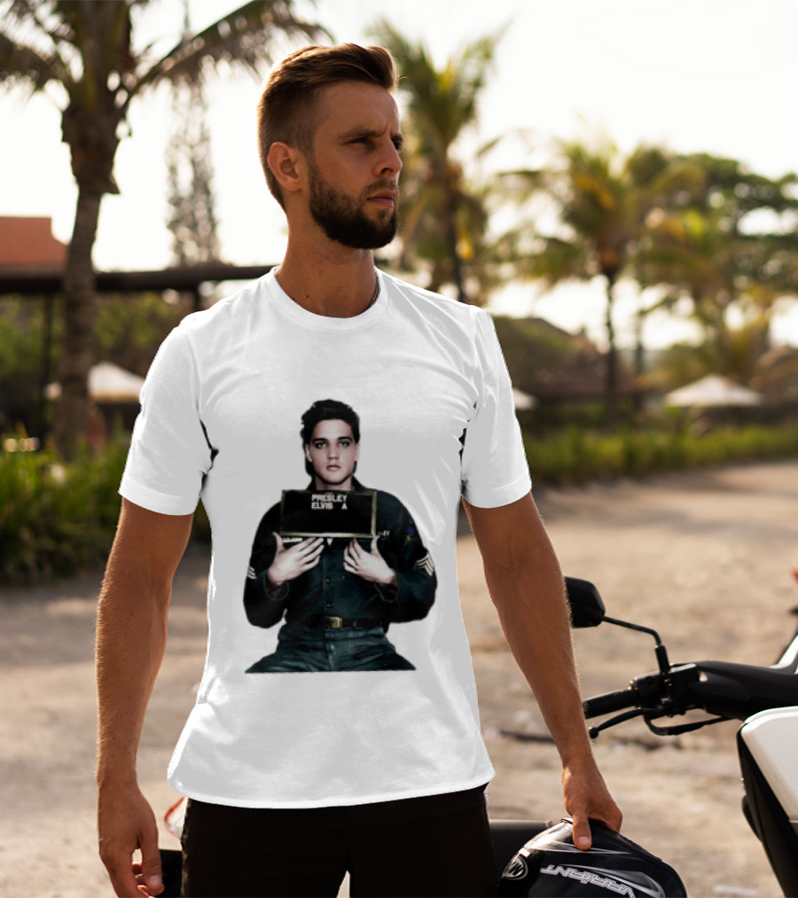 Elvis Presley Army Shot King Of Rock And Roll Iconic Military T-Shirt