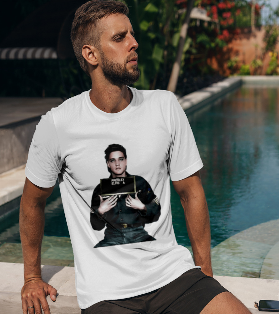 Elvis Presley Army Shot King Of Rock And Roll Iconic Military T-Shirt