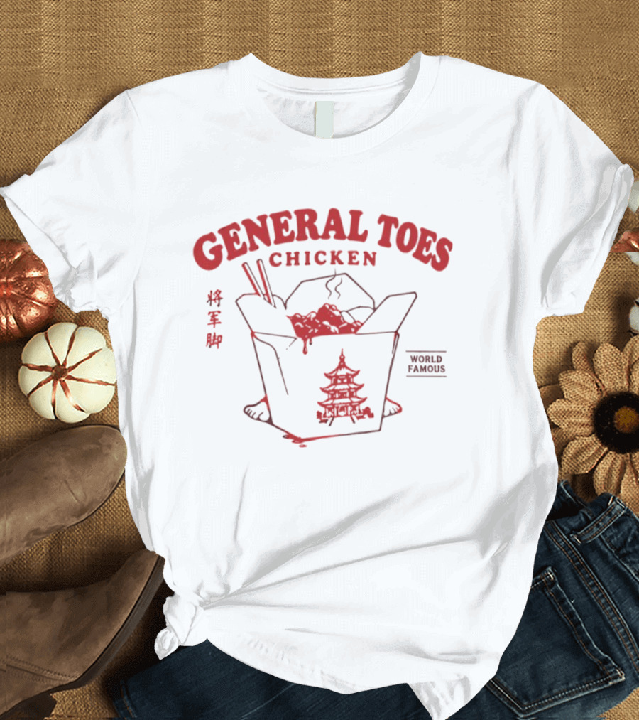 General Toes Chicken World Famous Chinese Buffet Takeout Pagoda T-Shirt