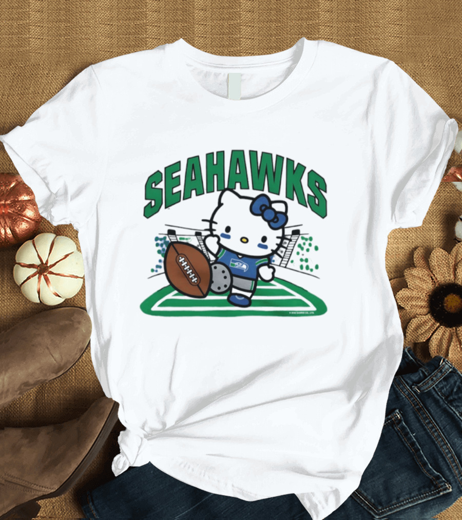 Hello Kitty Seattle Seahawks Football Stadium Kickoff T-Shirt