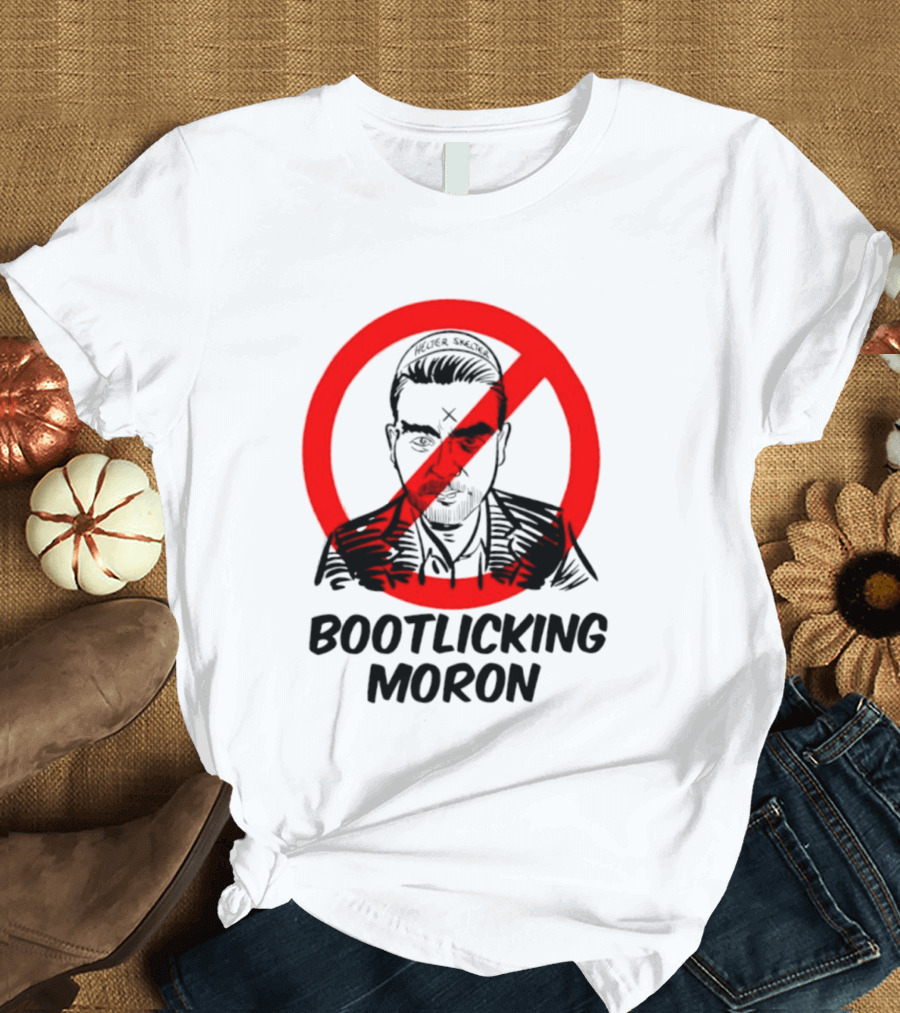 Helter Skelter Bootlicking Moron Red Circle Crossed Out Brian Walsby T-Shirt